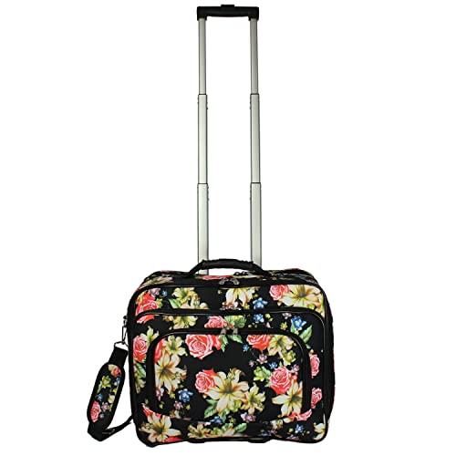 World Traveler Women's Fashion Print Rolling 17" Laptop Case-Rose Lily, One Size2