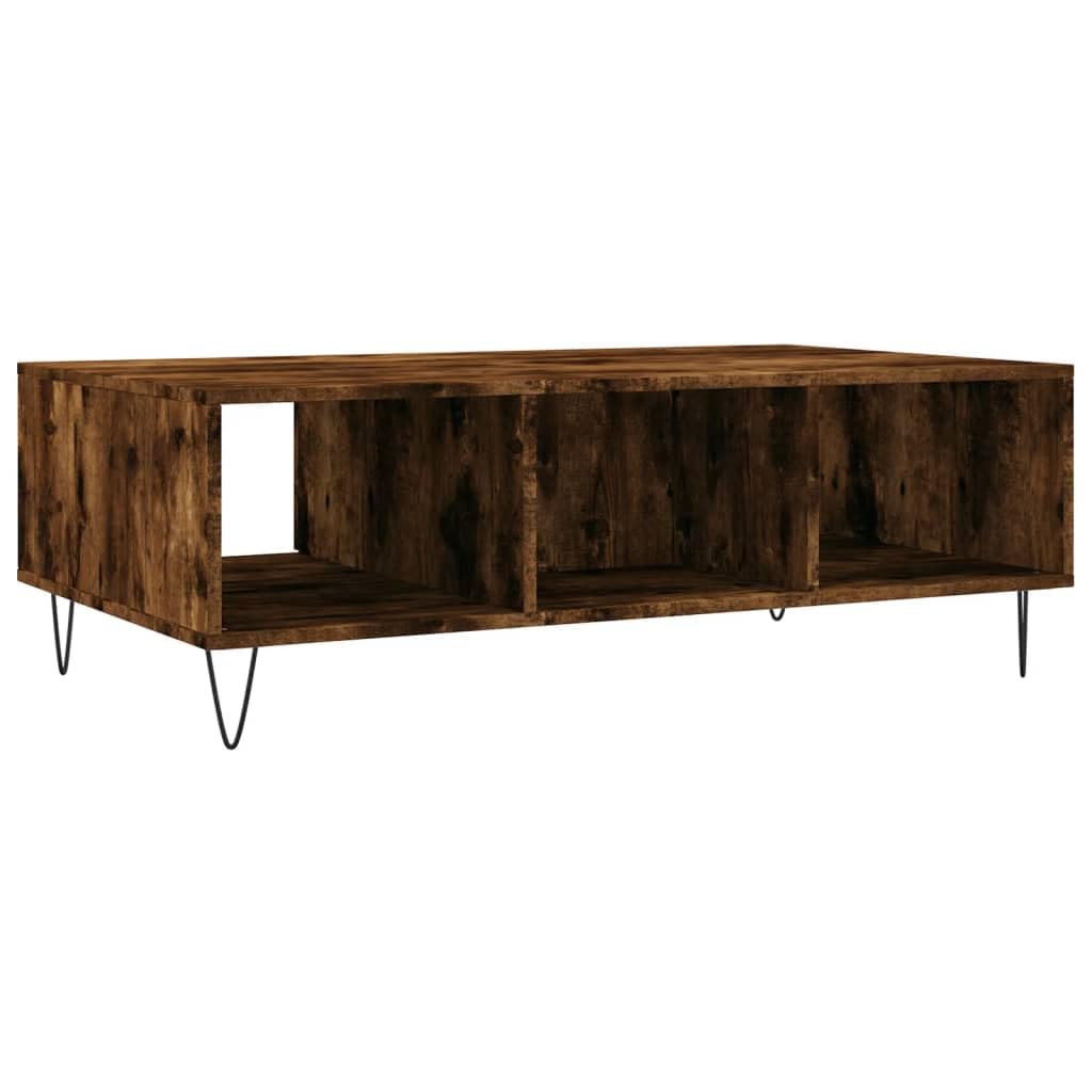 Homgoday Tavolino da caffè in rovere fumé, 104 x 60 x 35 cm, in legno ingegnerizzato, tavolino da tè per soggiorno, sala d'accoglienza degli ospiti, camera da letto e mobili da ufficio
