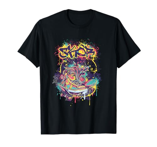 urban graffiti broken skate board street art T-Shirt