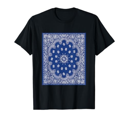 Bandana bleu imprimé bandana blanc bleu T-Shirt