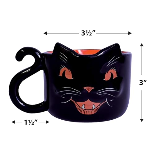 Taza Cerámica Halloween Vintage Gato Negro 12oz miniatura 2