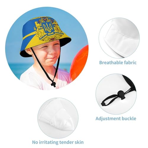 Ukraine FlagChildren's Bucket Hat for Boys and Girls, Breathable Summer Beach Hat52cm4