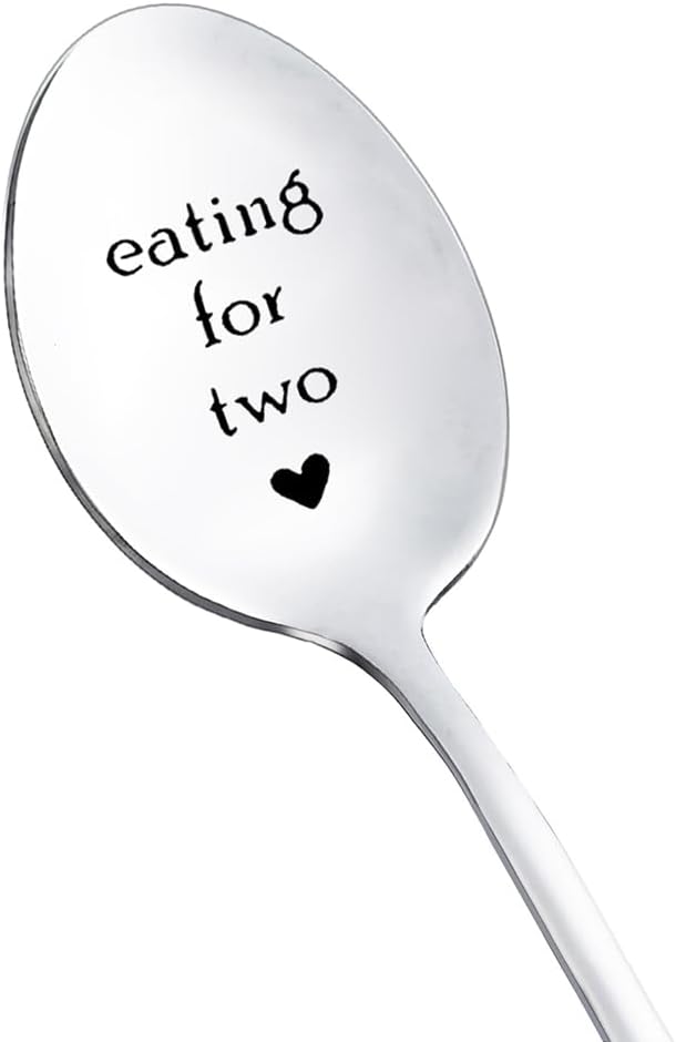 First Mothers Day Gifts for New Mom Cereal Dessert Spoon for Mom To Be Gift Eating for Two Spoons Pregnancy Gifts for First Time Moms Mother Birthday Gifts for Pregnant Women