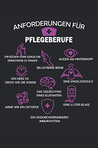 Anforderungen für Pflegeberufe: Altenpflege Notizbuch - Tolles liniertes Altenpfleger Notizbuch - 120 linierte Seiten um Aufgaben und Ideen festzuhalten | Ca. Din A5 | Geschenk für die Altenpflegerin