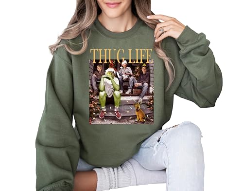 Thug Life Christmas Sweater - Funny Unisex Christmas Sweatshirt - Chirstmas Friends Sweatshirt for Women & Men