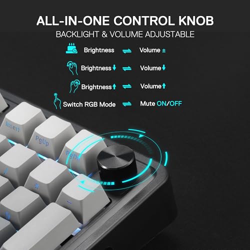 Image of Redragon K686 PRO 98 Keys Wireless Gasket RGB Gaming Keyboard, 3-Mode PBT Mechanical Keyboard w /Hot-Swap South-Facing RGB Socket, Dedicated Knob Control & 5-Layer Noise Dampening, Gradient PBT Keycaps