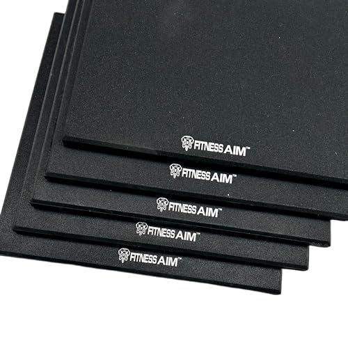 Image of Rubber Tiles Ideal for Free Weight Areas, Heavy Lifting Zones & Cross Training Boxes /Gyms, Heavy Duty 25mm Thick Rubber Exercise Gym Floor & Equipment Mats (Black, Pack of 4)