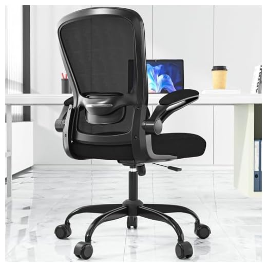 Office Chair, Ergonomic Desk Chair with Adjustable Lumbar Support, High Back Mesh Computer Chair with Flip-up Armrests-BIFMA Passed Task Chairs, Executive Chair for Home Office