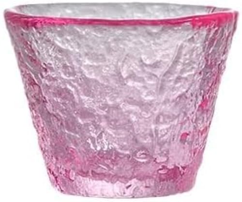 Wenrox 冷凍クリスタルタンブラー 4個セット ソーサー付き 耐熱55ml ガラスティーセット テクスチャーガラス製 透明 冷茶専用 洗練されたギフト 茶葉工芸茶対応 コースター付属 小茶杯 家庭用果実酒・日本酒グラス 和風透明小酒杯 シンプルデザイン