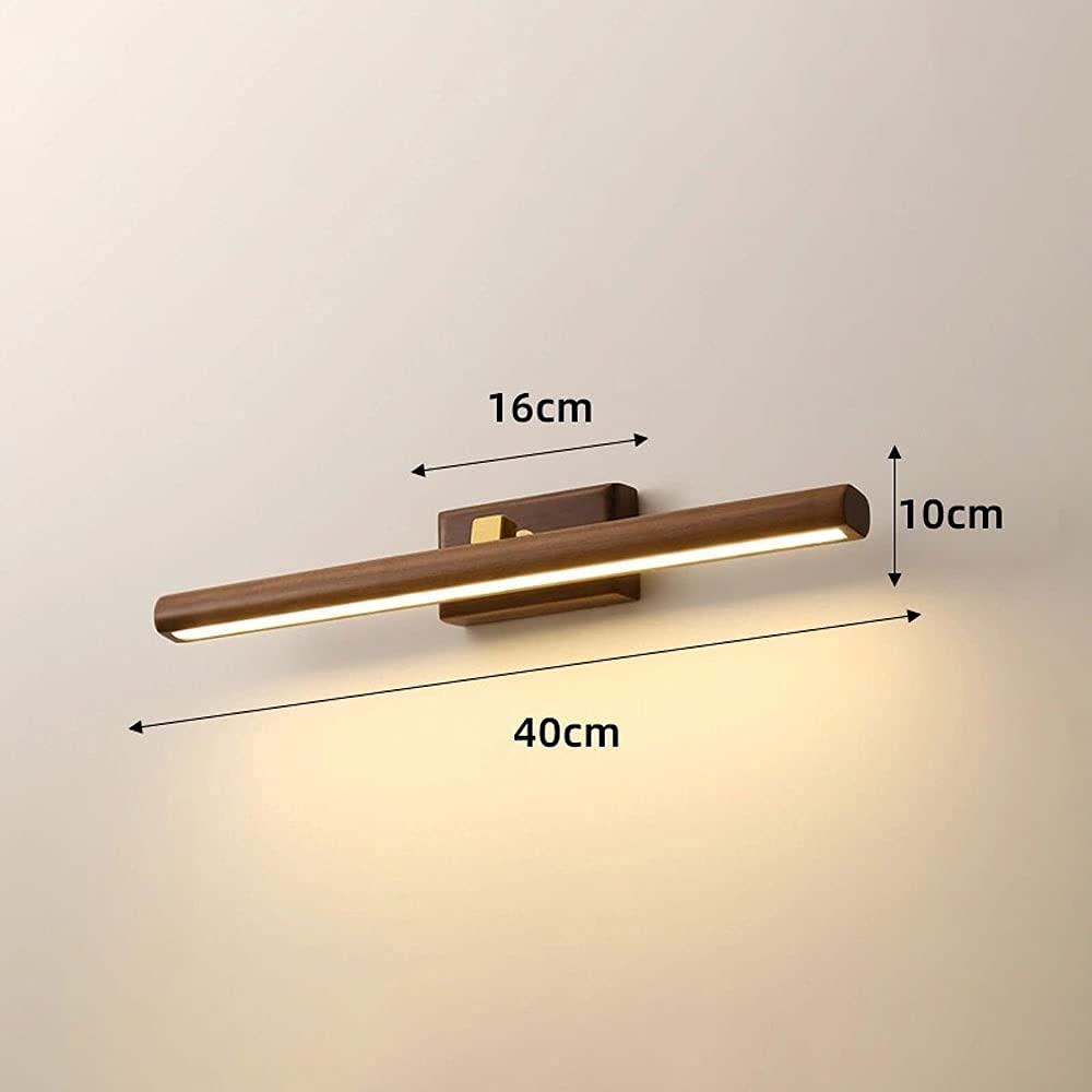 LED-Badezimmer-Spiegelleuchte, Messing-Waschtisch-Wandleuchte, Holz, drehbare Waschtisch-Wandleuchte, Rahmen, Bildbeleuchtung, verstellbare Spiegel-Frontleuchten für Spiegelschrank, Waschraum (Größe