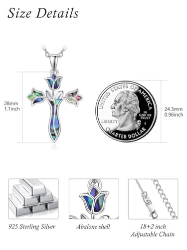 Dreamboat Cross Necklace for Womens Sterling Silver Cross Pendant Christian Necklace Confirmation Gifts Faith Religious Jewelry2