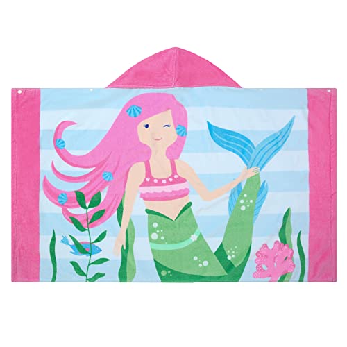 Bavilk Kids Hooded Bath Beach Towel Girls Boys Swim Pool Cover Up Super Absorbent Cute Cartoon Animal Full Vitality (Pink Mermaid) #TOP1