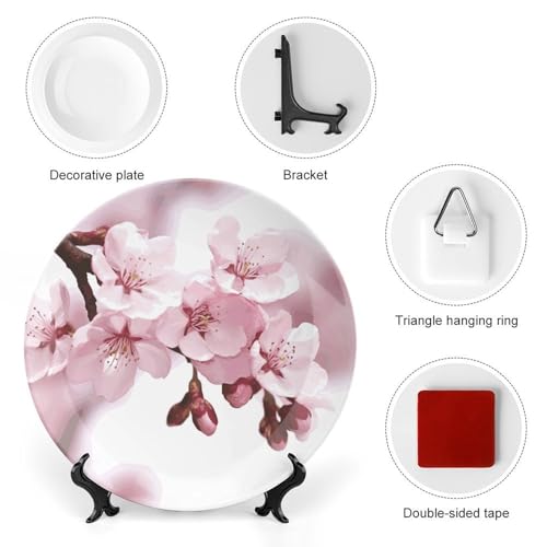 Plato decorativo Cherry Blossom de cerámica 7 pulg miniatura 3