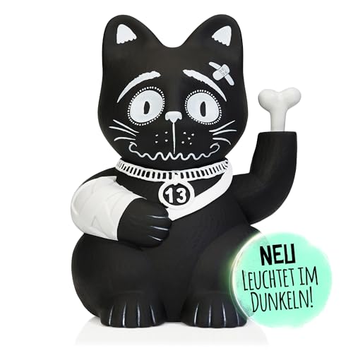 Pechkeks 8901001 schwarze Winkekatze, beweglicher Arm, batteriebetrieben,...