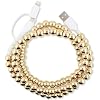 Stylish [Apple MFi Certified] Beaded Phone Charger Cable Metallic Colors USB Cable 2 in1 USB-C Charging Cord for Smartphones 3.3ft Gold