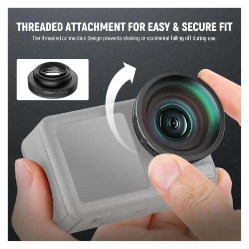 Lente FOV Boost compatible con Osmo Action 4 y 5 Pro con montaje roscado 5