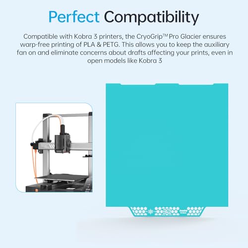Image of BIQU CryoGrip Pro Glacier Build Plate for Any-Cubic Kobra 3 3D Printer