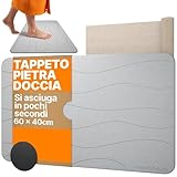 Minismus Tappeto Bagno in Diatomite - 60x40 cm Assorbente - Tappetino Doccia in Pietra - S...