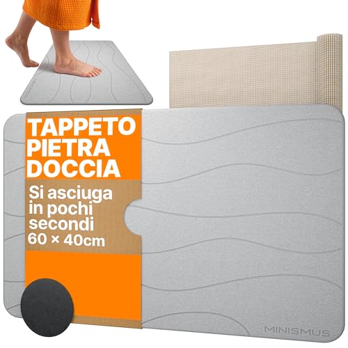 Minismus Tappeto Bagno in Diatomite - 60x40 cm Assorbente -