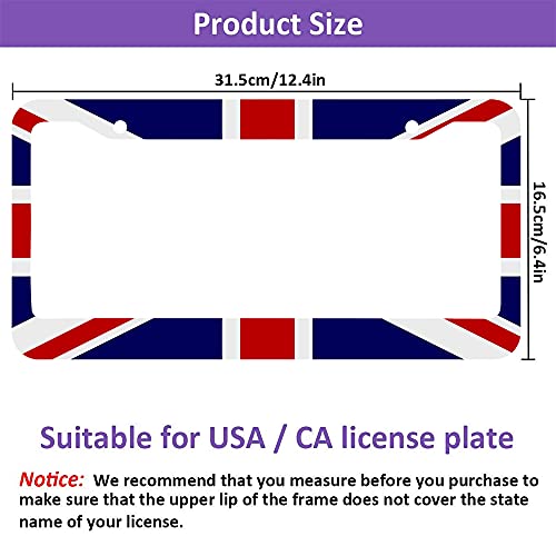 Beabes The Union Jack British Flag License Plate Frame United Kingdom Flag Novelty License Plate Frame License Plate Cover Car Tag Holder Metal License Plate Frame For Us Vehicles Standard #TOP6