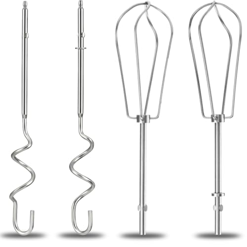 4 Stück Rührbesen, Rührstäbe Für Handmixer, Mixer Ersatzteile, Hochwertiger Edelstahl, für Kitchen Aid Serie, für Handmixer Quirl Rechts Links für Stabmixera
