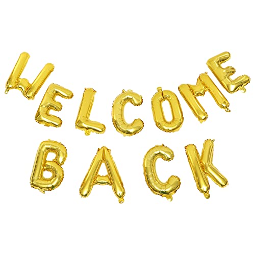 アルファベット風船 welcome back お帰り ウェルカム 歓迎会 飾り付け ようこそホーム風船 ガーランド ゴールド 可愛い おしゃれ パーティーグッズ 学校 教室 二次会 新学期 帰宅 デコレーション