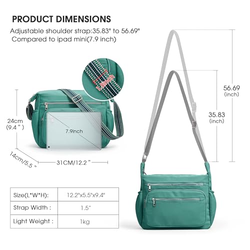 Image of Crossbody Bag for Women, Large Lightweight Nylon Shoulder Purse for Travel | Trendy Crossbody Purse with Roomy Multi-Pocket Design, Large Capacity, Waterproof for Everyday Use, Shopping, Work & Weekend