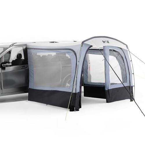 Trail Awning for Campervans Poled Sun Canopy with Removable Sides & Door Waterproof 5000mm HH UPF50+ UV Protection Kador Strip & Throw-Over Lines Carry Bag 250 x 220 x 210cm