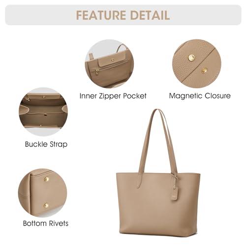 Kattee Leather Tote Bags para mujeres bolsos de hombro miniatura 6