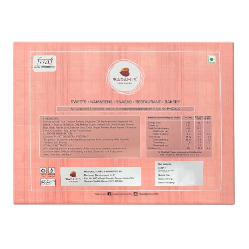 Image of Badami's Bhakarwadi 300g with Complimentary Rakhi | Crispy & Tasty Gujarati Namkeen Snack | Traditional Bakarwadi | Ready to Eat Tea Time Munching Snack | Raksha Bandhan Gift Pack
