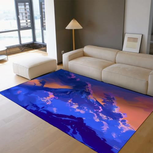 Tapis d'accent dégradé d'orange moderne 90x150cm haut de gamme