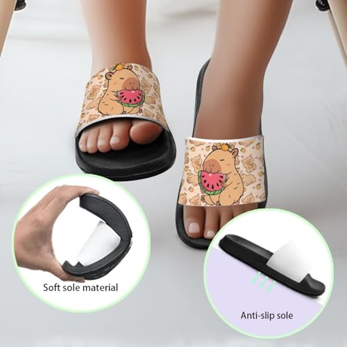 Image of Unisex Slides for Girls Boys Comfortable Slippers Slides Non-slip Shower Shoes House Fashion Thick for Indoor & Outdoor Gifts