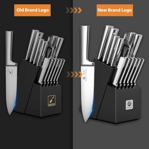 Image of imarku 15-Piece Knife Block Set Built-in Sharpener