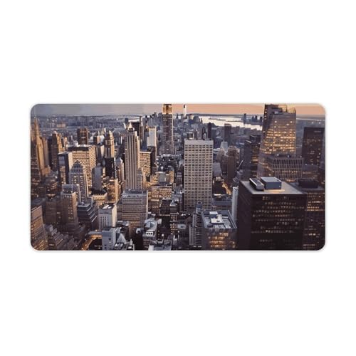 New York City Desk Mat Non-Slip Laptop Writing Pad Large Keyboard Mousepad with Rubber Base 23.6