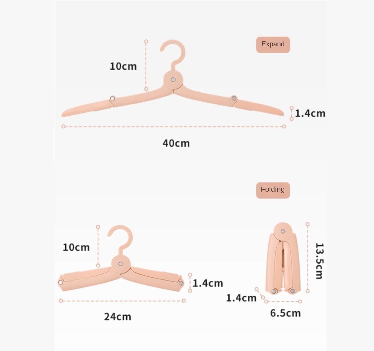 Perchas Ropa Perchas Plegables De Viaje, Ropa Portátil Telescópica para Colgar, Tendedero, Organizador, Interior Perchas Antideslizantes(Pink,8pcs)