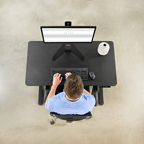 Vivo Black 43 X 24 Inch Universal Solid One-Piece Table Top For Standard And Sit To Stand Height Adjustable Home And Office Desk Frames, Desk-Top43B #TOP5