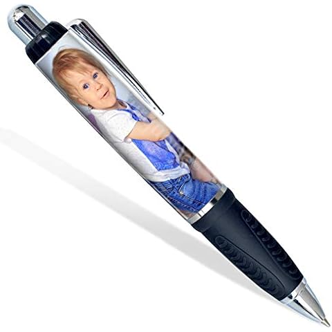 Turquoise Personalised Custom Stationary Photo Pen Logo Picture | Black Cover