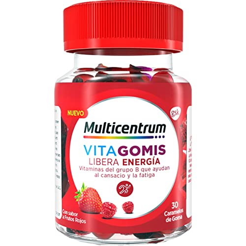 MULTICENTRUM Vitagomis Libera Energía con vitaminas B6 y B12 que ayudan al cansancio y la fatiga envase 30 gominolas con sabor a frutos rojos