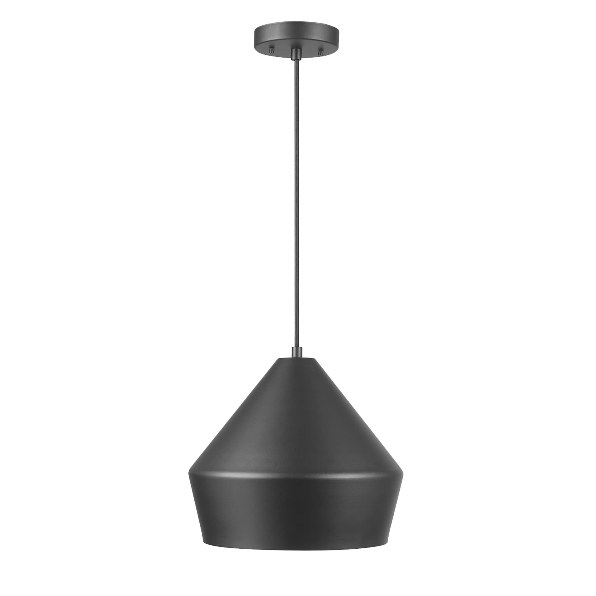 65841 Amara 1-Light Pendant Lighting, Matte Black, Gold Interior, Bulb Not Included