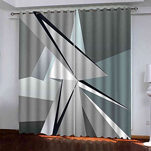 Rideaux occultants 100% polyester 140x160 cm espace gris géométrique - 2