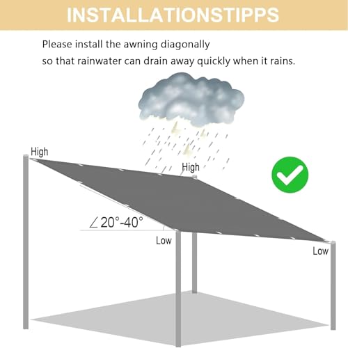 Voile d'ombrage en polyester haute qualité imperméable et ultra résistant - 6