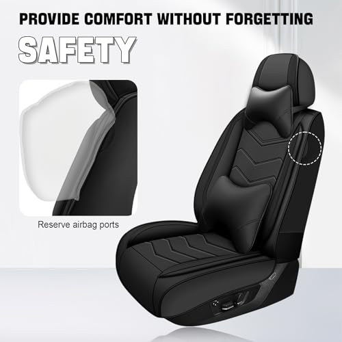 Image of Car Seat Cover for Jeep Wrangler 2000-2026, Seat Covers Full Set,Non-Slip Waterproof seat Cover,Wear-Resistant Nappa Leather car seat Covers. (Luxury 5 Seats /Pure Black)