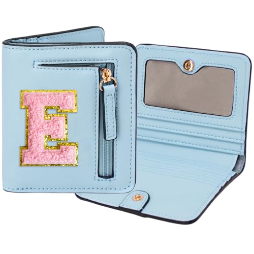 Image of Birthday Gifts for Teen Girl Kids Wallet Little Girl Wallets | Small Initial Kid Wallet for Girl Rfid Wallet Preppy Stuff Gifts for Girls 8-12 Blue E