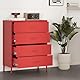 Jan Nowak Metall Kommode mit Schubladen - Carla | Komodenschrank für Schlafzimmer, Wohnzimmer, Kinderzimmer, Flur | Industrial Loft Style | Schubladenkommode Glitzernd | 80 x 101,5 x 40 cm | Rot