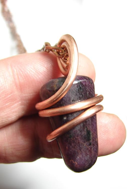 July Birthstone Pendant- Indian Ruby Polished on All Sides! Magical and Psychic Vision! #5