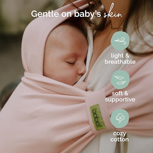Image of Boba Bliss Pre-Wrapped Baby Carrier with Buckle - Newborn to 7-35 lbs Light, Breathable & Easy to Adjust Hybrid Infant Sling & Toddler Carrier - Certified Hip-Healthy for 0-18 Months - Bloom