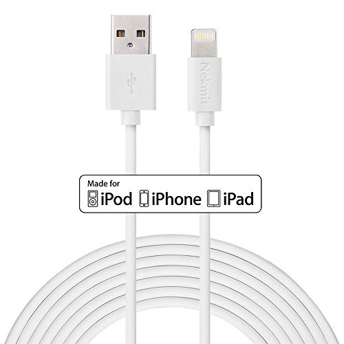 Nekmit Lightning Cable , Apple MFi Certified iPhone Charger 10 feet for iPhone, iPad and More
