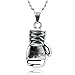 Collar acero inoxidable collar hombre plata negro guantes de boxeo Rocky charms abrazaderas colgante plateado envejecido 4.2 x 2.2 cm – AnaZoz