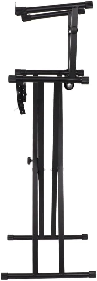 Adjustable Double Braced Electronic Piano Keyboard Extension Stand - Second Tier Rack Enhanced Performance
