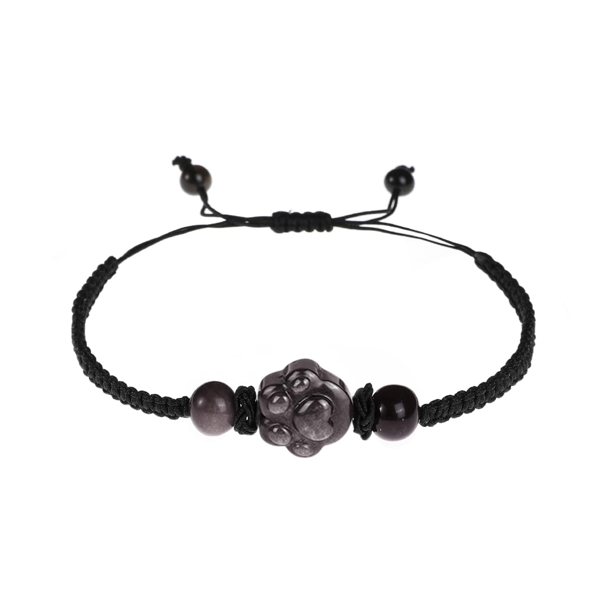 Zoey SallyMoney Attraction Cat Bracelet - Black Obsidian Women Bracelets -Wealth Prosperity Abundance Stone Bead Bracelet, Entrepreneur Business Luck Beaded Bracelets,Spiritual Mood Energy Cute Protection